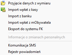 Menu Import/Export